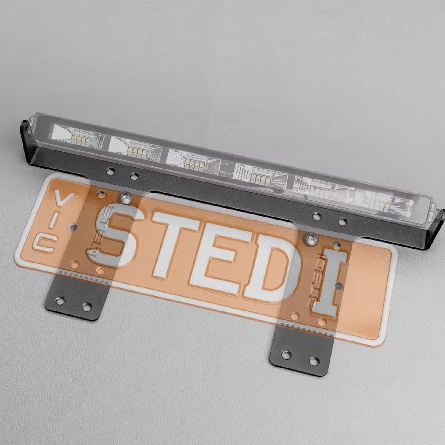 License Plate Reverse Bracket with Micro V2 13.9 Inch 24 LED Flood Light (5700K)