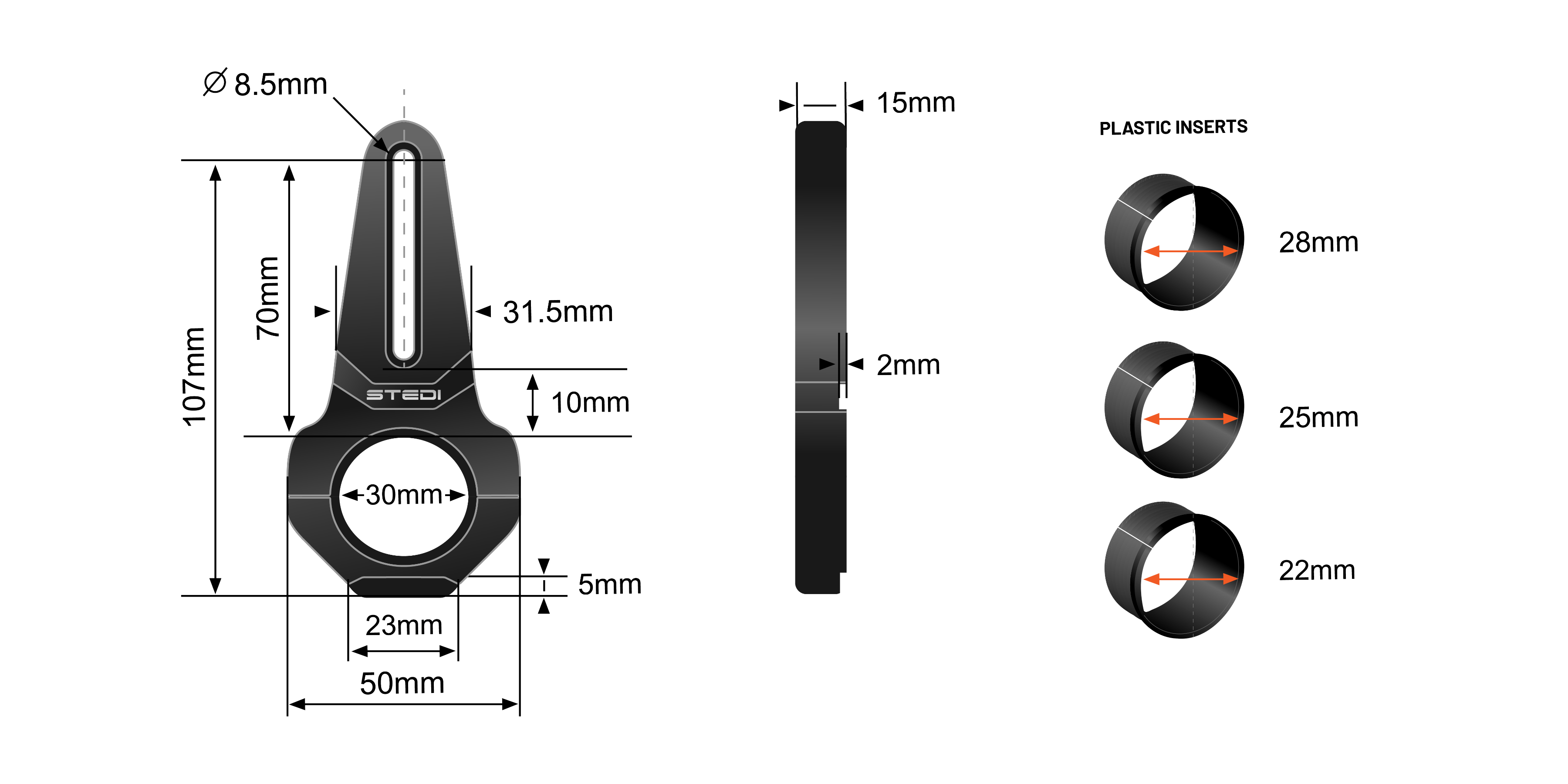 Stedi VICE Bull Bar Tube Clamps