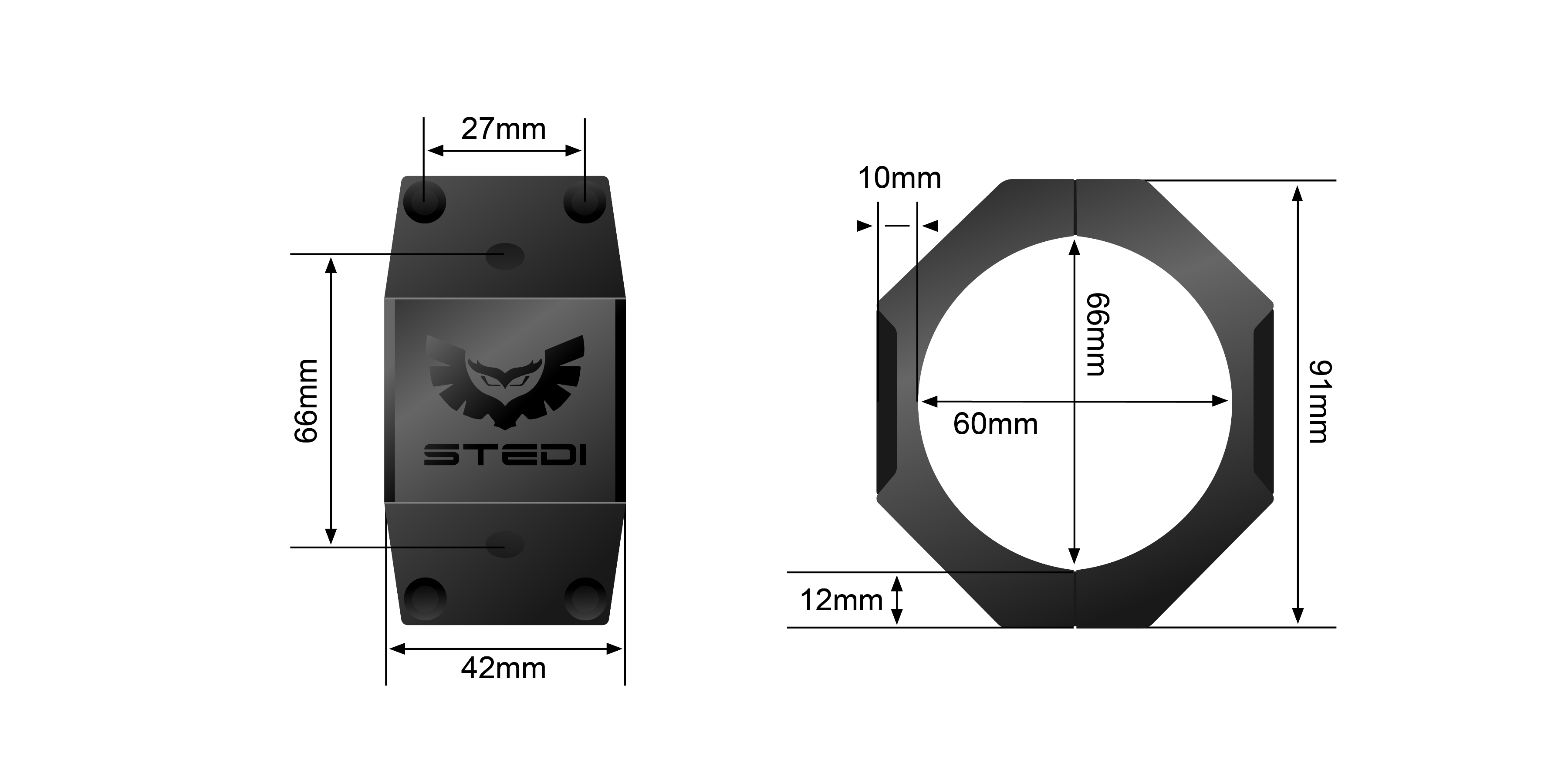 Stedi HEX Bull Bar Tube Mounting Brackets