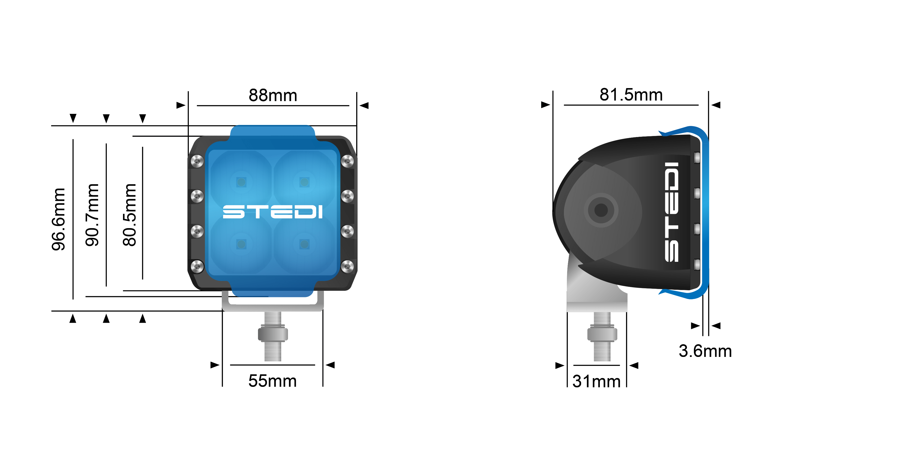 Stedi C-4 Black Edition Cube Flood Light