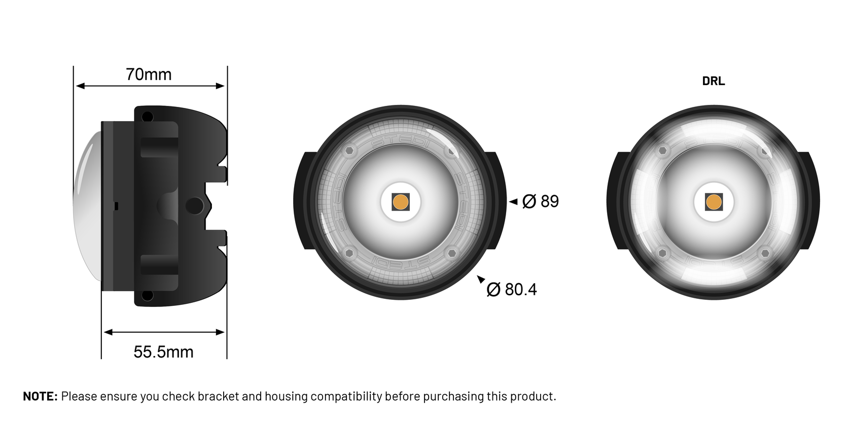 Stedi Boost Integrated Driving Lights for Type A Fog Lights