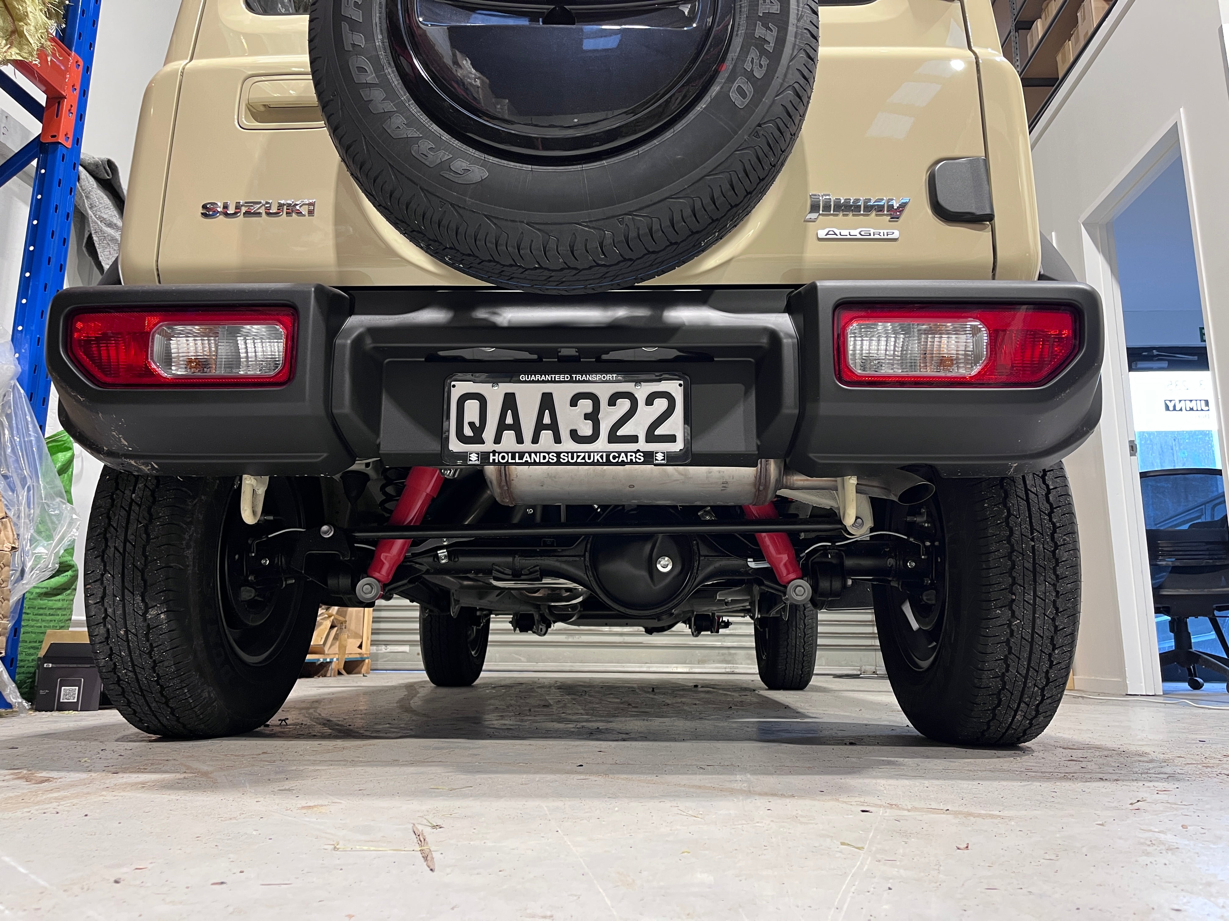 Jimny suspension detail with KYB Skorched4 fitted
