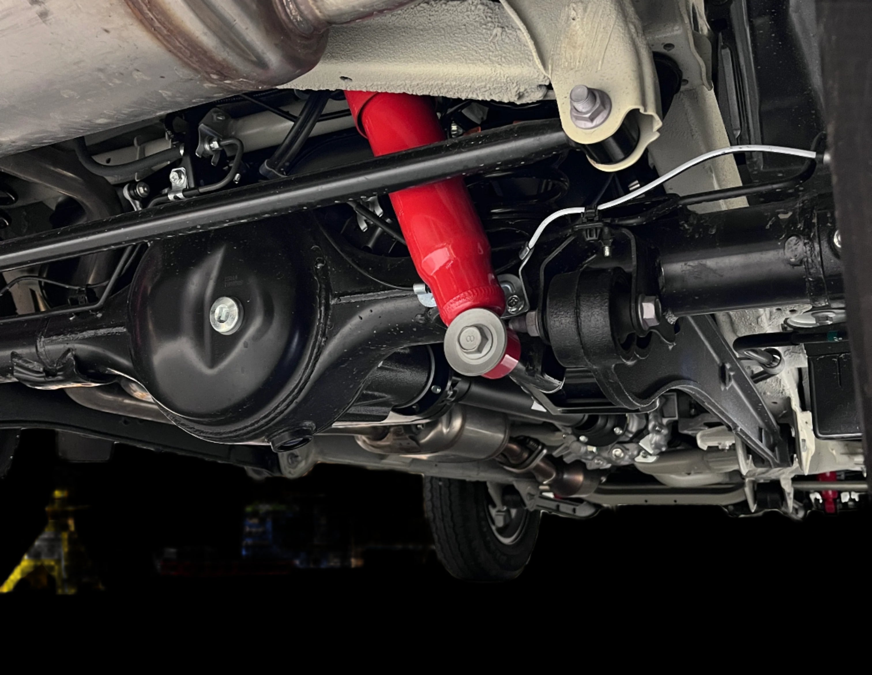 KYB Skorched4 shock installed on a Suzuki Jimny